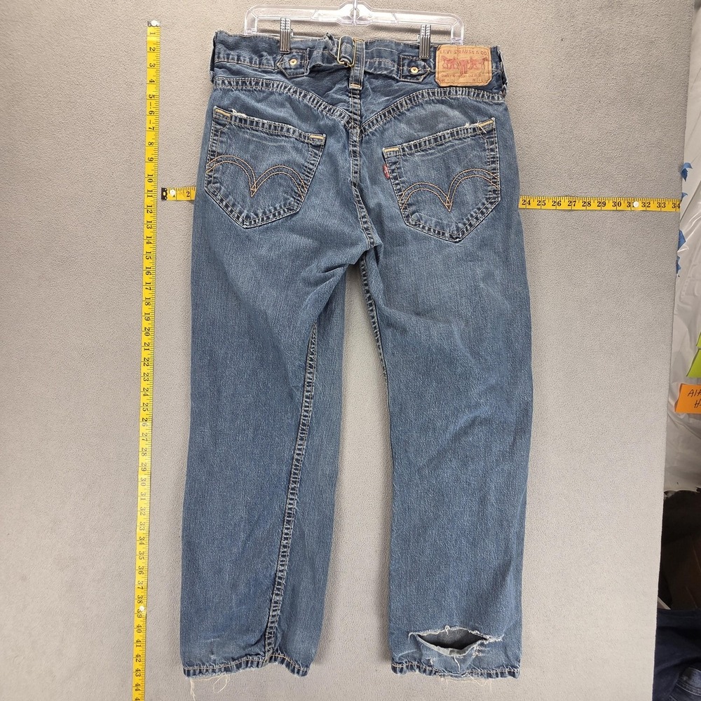 Vintage Levis Engineered Jeans Mens Blue Buckle Back Twisted Button Fits 34x30